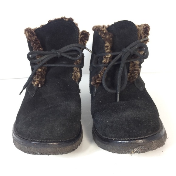 j.Crew Made in Italy Fur Lined Suede Booties Sz 10 - Picture 2 of 7